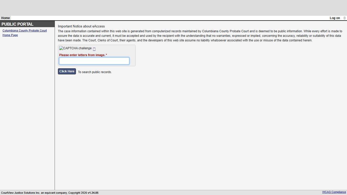 Welcome Page - CourtView Justice Solutions